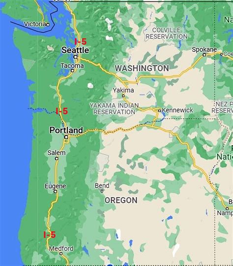 oregon and washington road map.